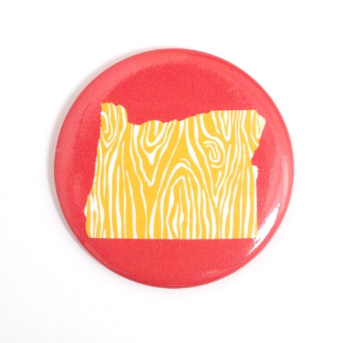 Badge Bomb, Brown, Magnets, Home & Auto, Wood Grain Oregon, 6997